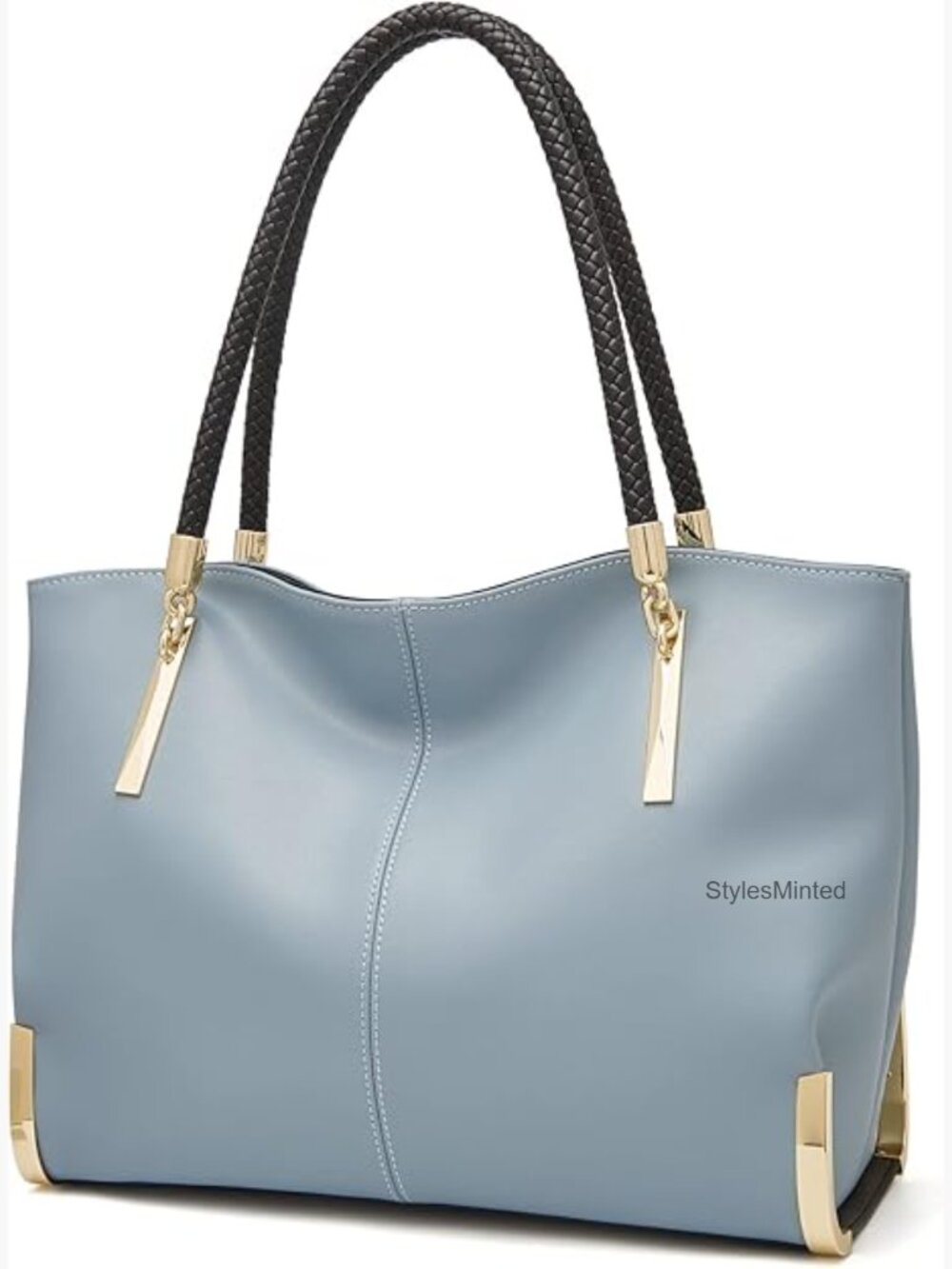 Large Capacity Genuine Leather Tote Bag with Zipper Closure